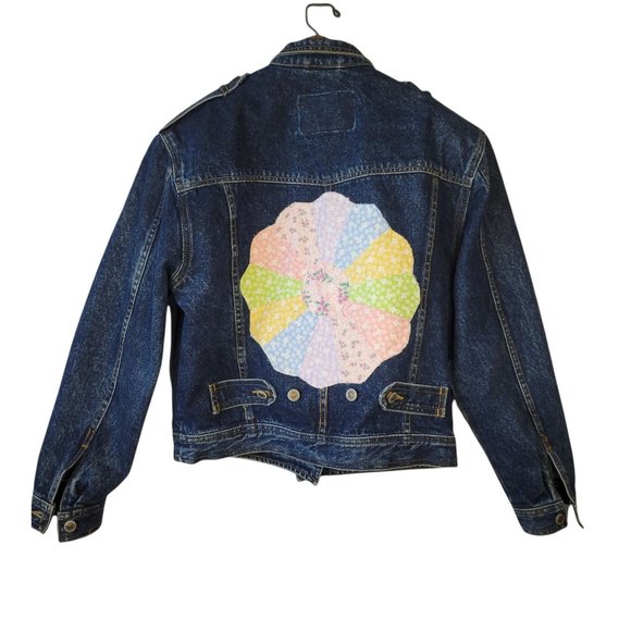 Helium Denim Mens Unisex Jacket Medium Quilt Patchwork Detail 100% cotton Indigo - Picture 6 of 10